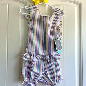 Seersucker cross-back top & matching bloomers NWT!